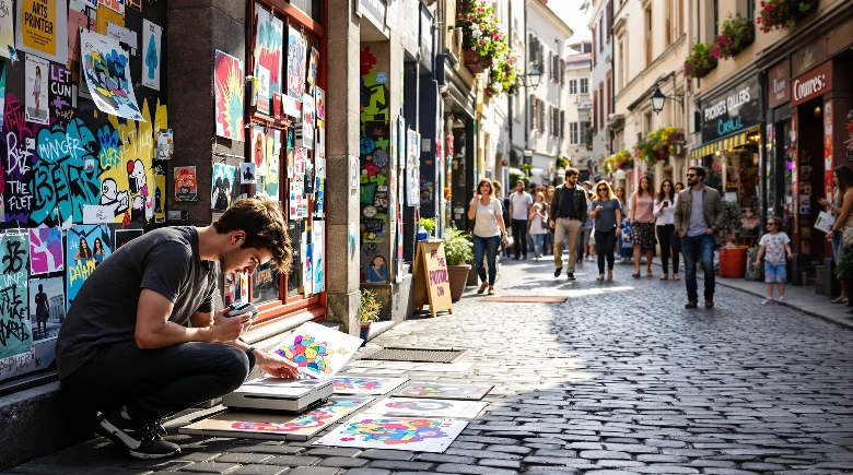 Minidrucker Straßenkunst